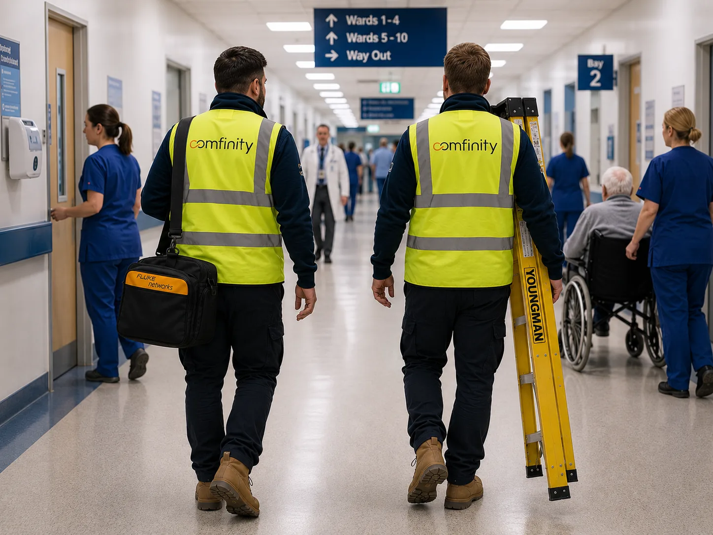 Healthcare infrastructure installed around patient care